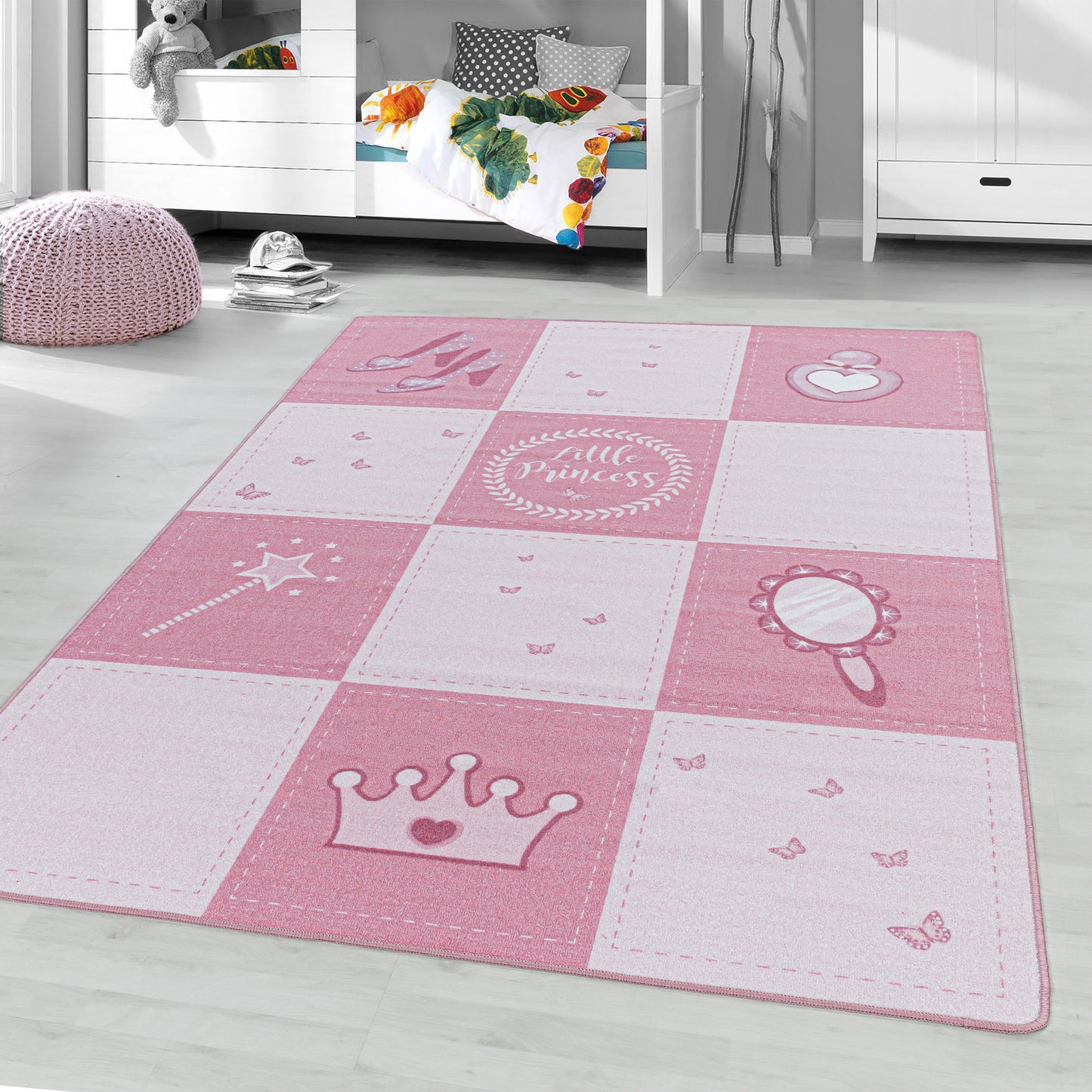 Angeycasa Kinderteppich Prinzessin-Design Kinderzimmer