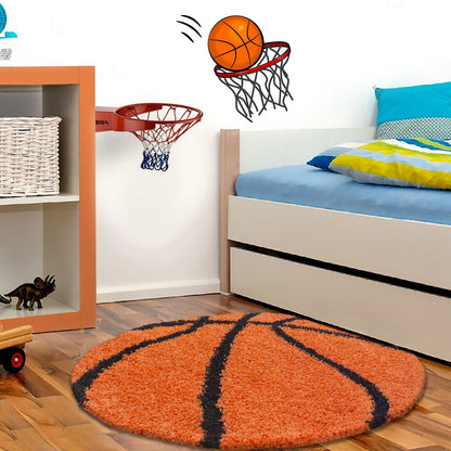 Basketballteppich Basketball Shaggy Hochflorteppich Kinderteppich