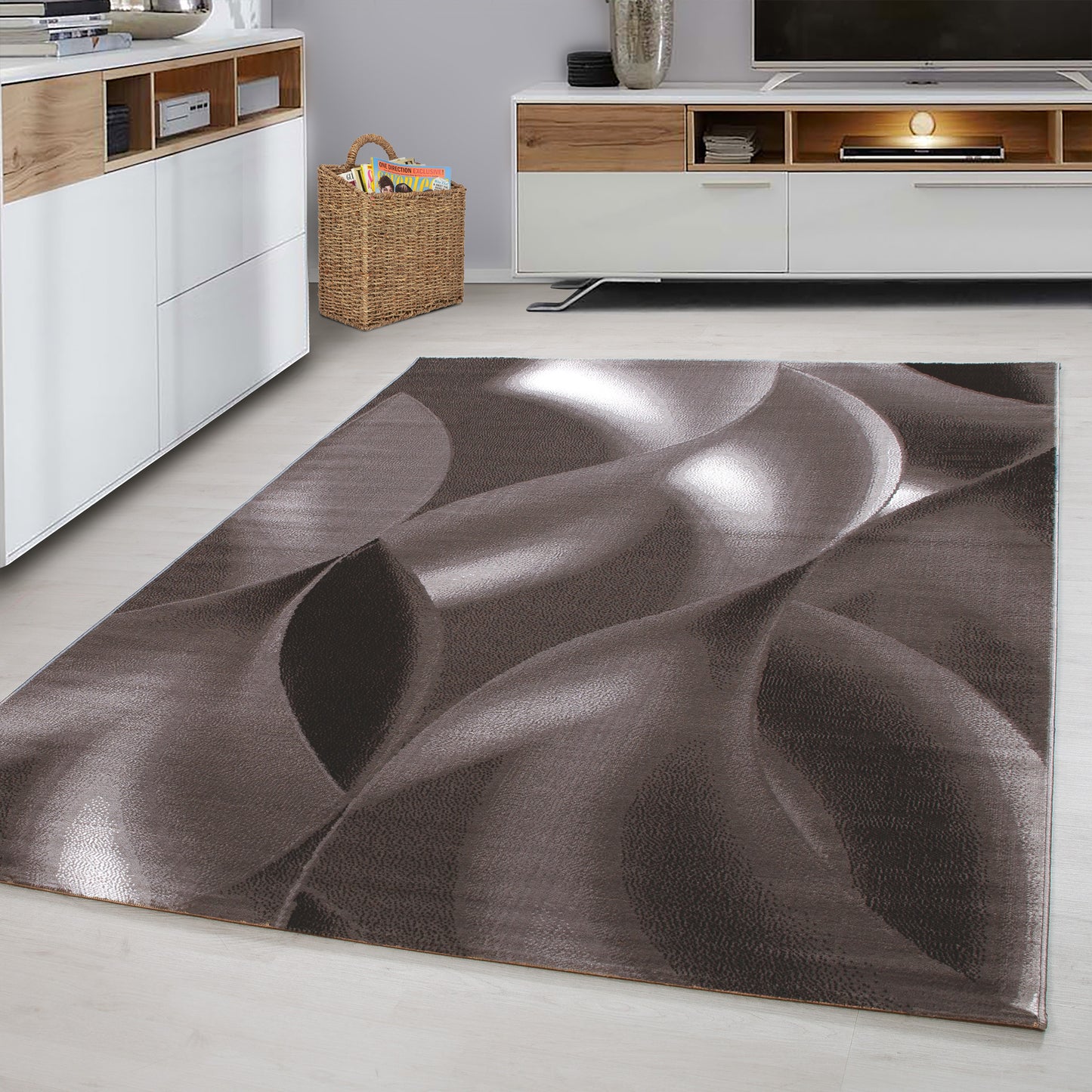 modern Designerteppich Schlafzimmer Kurzflorteppich Flachflor