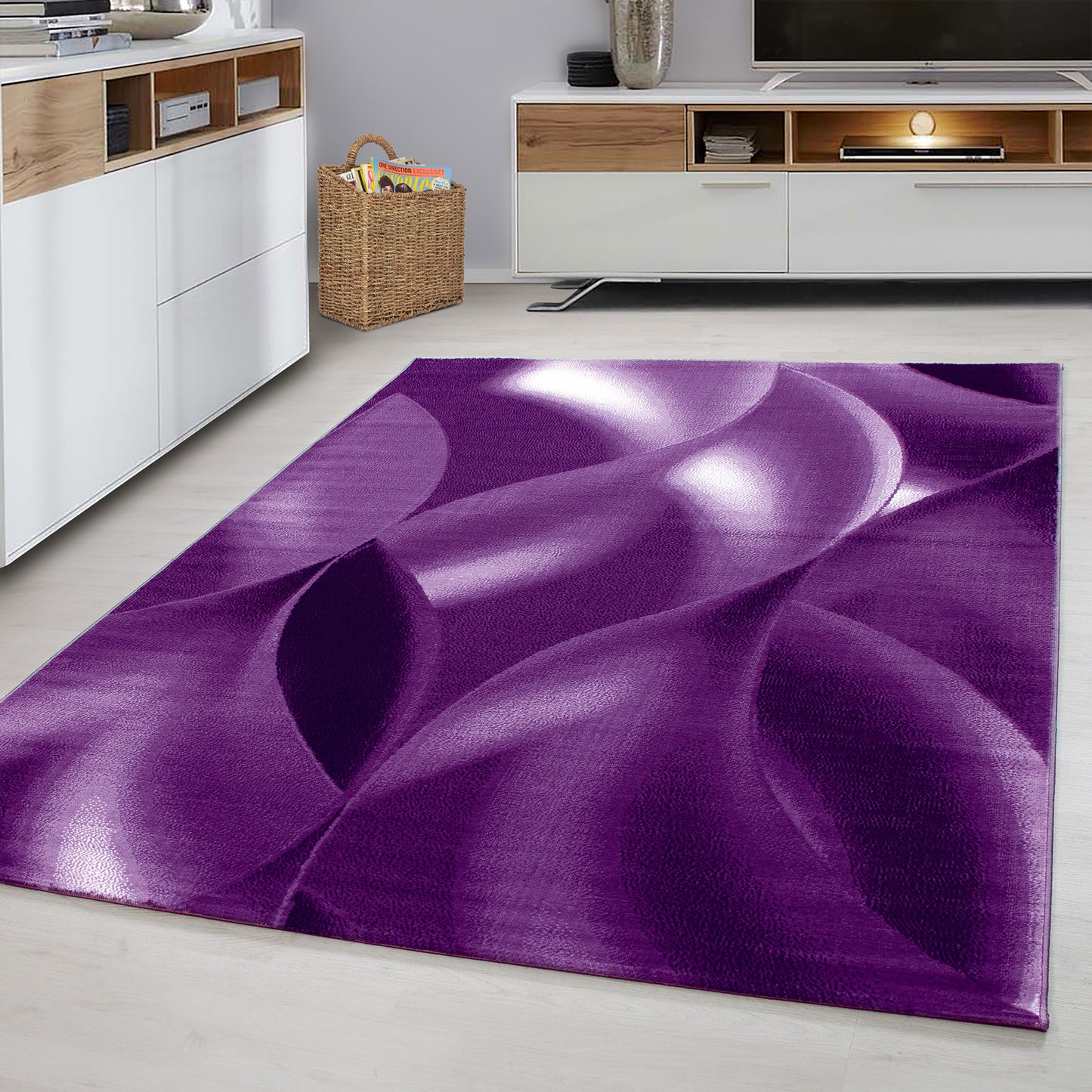 modern Designerteppich Schlafzimmer Kurzflorteppich Flachflor