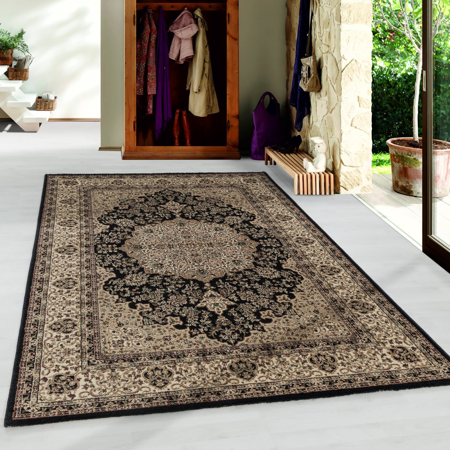 Orientteppich Wohnzimmer orientalisch Kurzflorteppich Designteppich