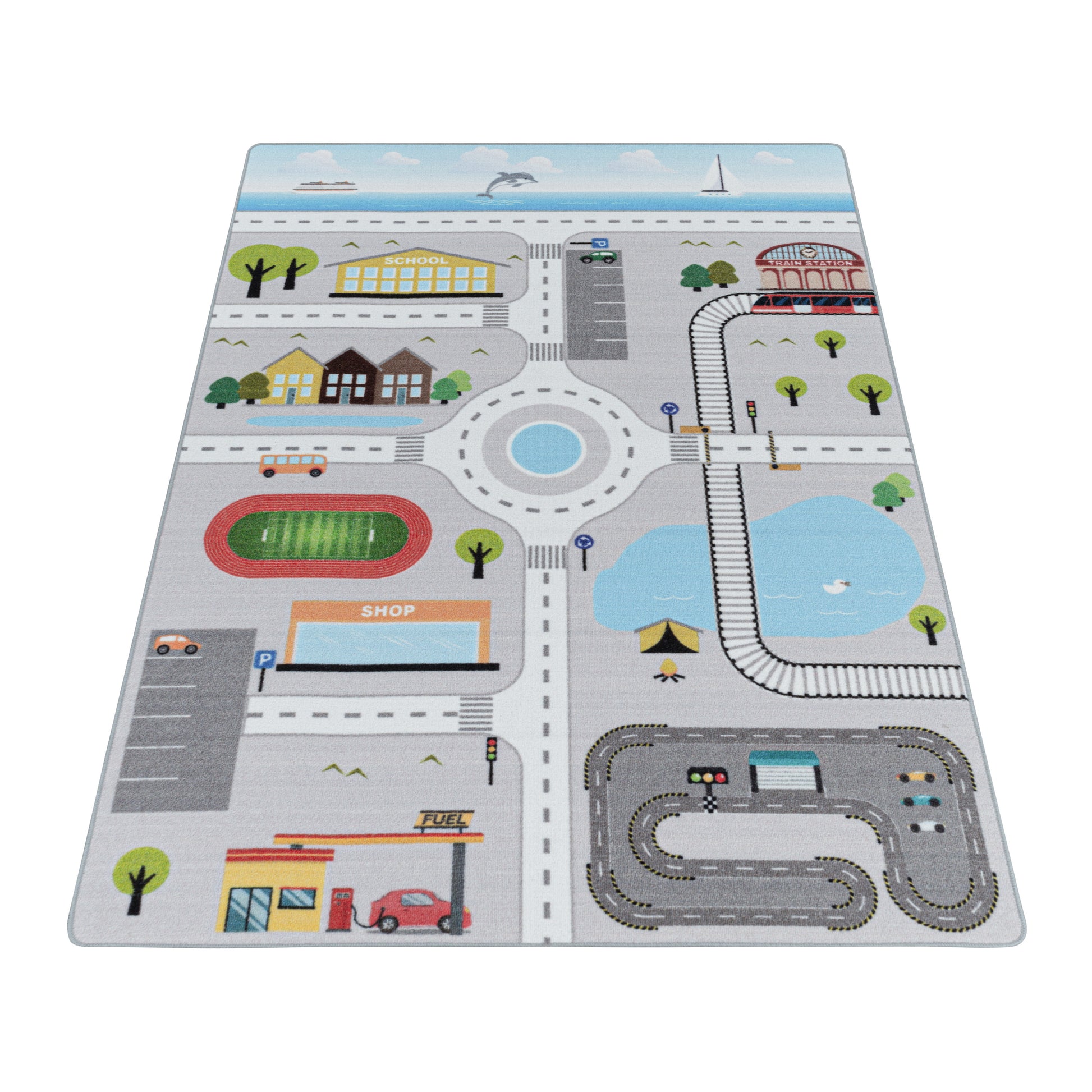 Spielteppich Straßenteppich Kinderteppich Kinderzimmer Autoteppich –  Angeycasa